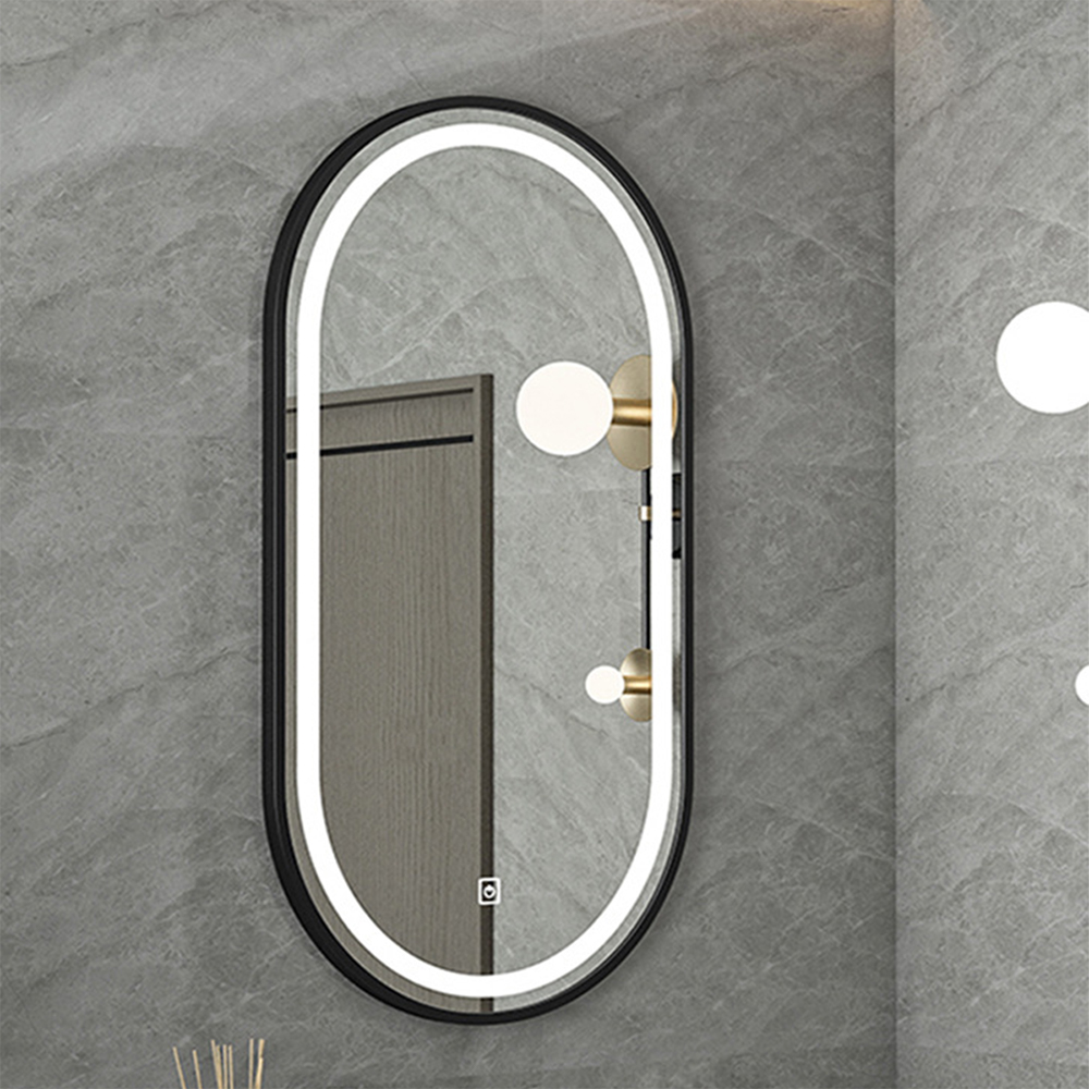 Led Badkamer Toiletartikelen Spiegel Muur Opknoping Muur Aluminium Frame Cosmetische Spiegel