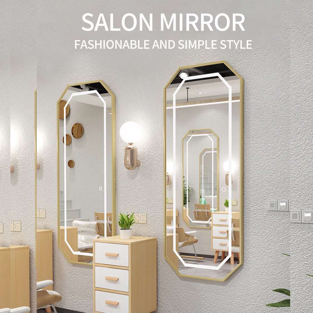Hexagon Salonapparatuur En Meubels Dressoir Styling Kapperssalon Spiegel Met Licht