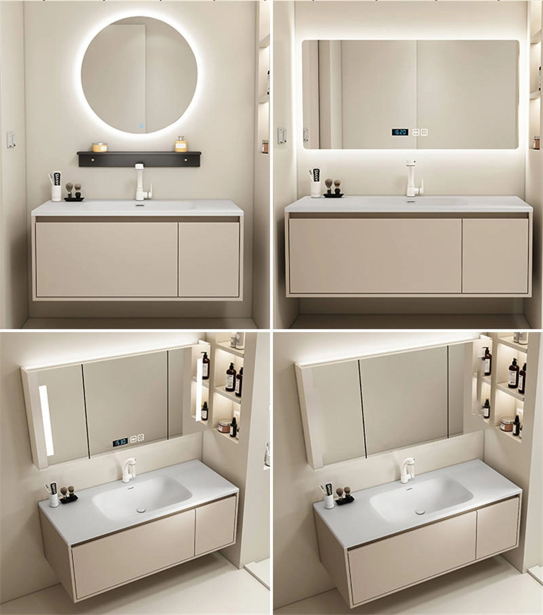 2023 Nieuw design badkamermeubel spiegel badkamer ijdelheid Amerikaans hout luxe badkamermeubel set