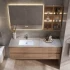 Goedkope Eenvoudige Opbergkast Set Moderne Massief Houten Ijdelheid Badkamer Slimme Badkamer Spiegelkast Met Wastafel