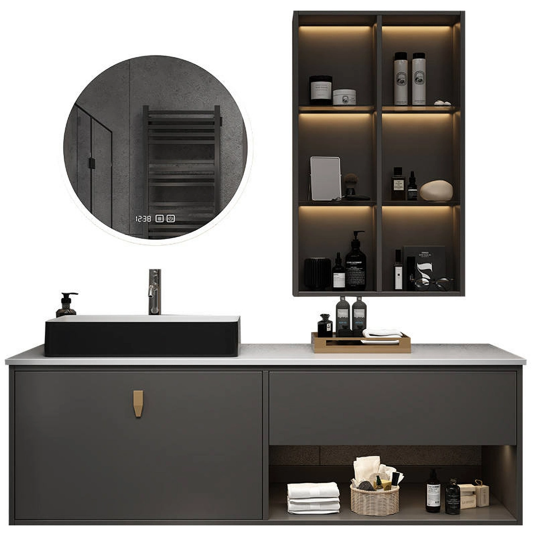 Factory Hot Seller Marmeren Aanrecht Badkamermeubel Dressoir Moderne Witte Dubbele Wandmontage Wastafelkast