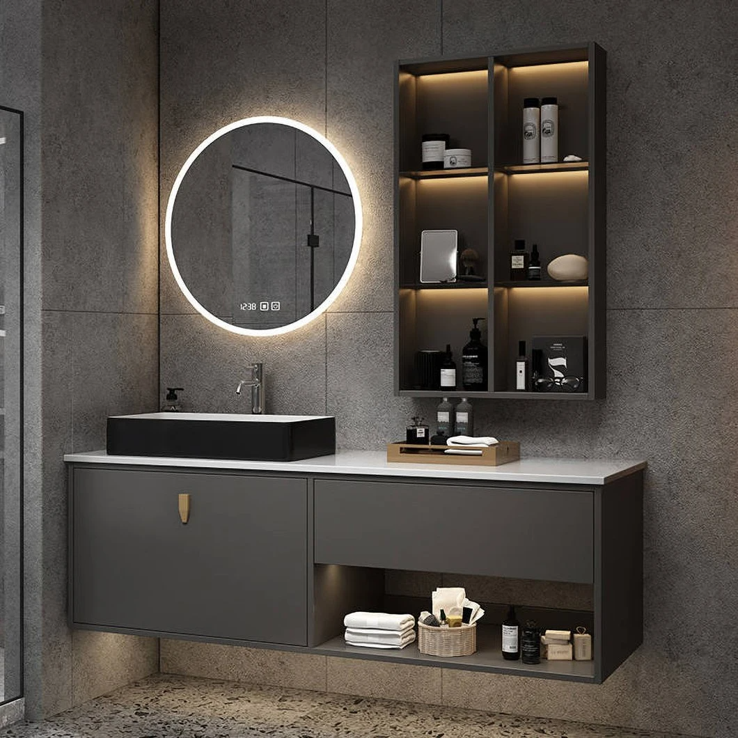 Factory Hot Seller Marmeren Aanrecht Badkamermeubel Dressoir Moderne Witte Dubbele Wandmontage Wastafelkast