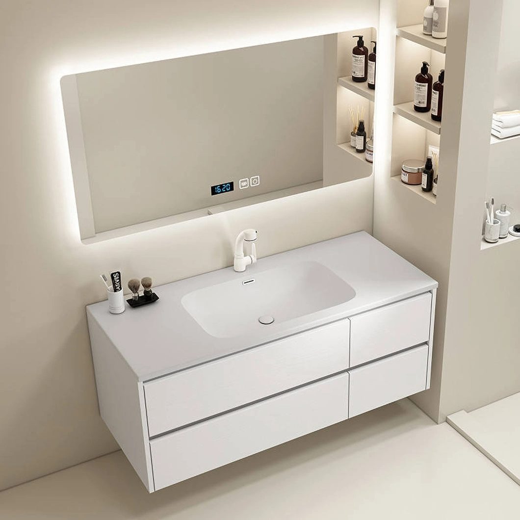 Hotel's goedkope gebruikte badkamer make-up spiegelkast set moderne dubbele marmeren badkamermeubel met wastafel