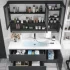 Moderne witte wandgemonteerde waterdichte medicijnkast badkamer eiken dressingkast met spiegelkast