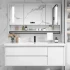 Moderne witte wandgemonteerde waterdichte medicijnkast badkamer eiken dressingkast met spiegelkast