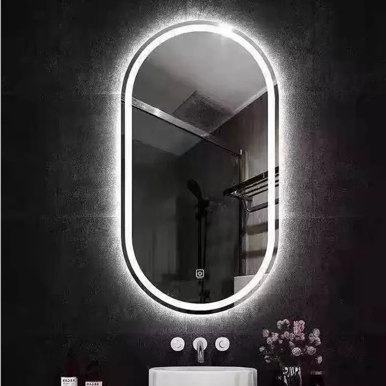 Cirkel toilet Chinese boog ronde LED spiegels decor muur grote volledige lengte stickers muur in badkamer met LED-licht make-upspiegel