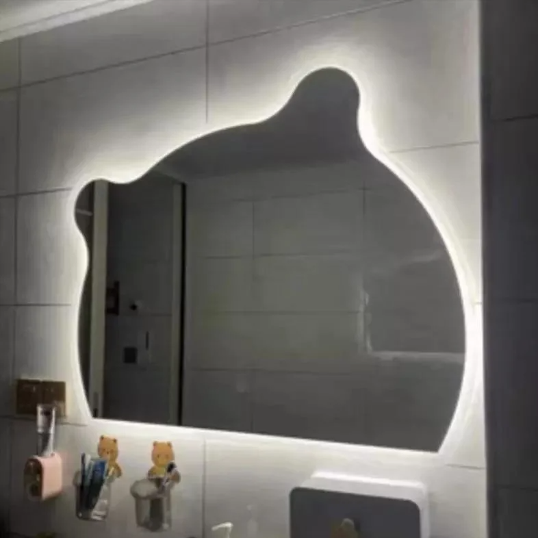 Cirkel toilet Chinese boog ronde LED spiegels decor muur grote volledige lengte stickers muur in badkamer met LED-licht make-upspiegel
