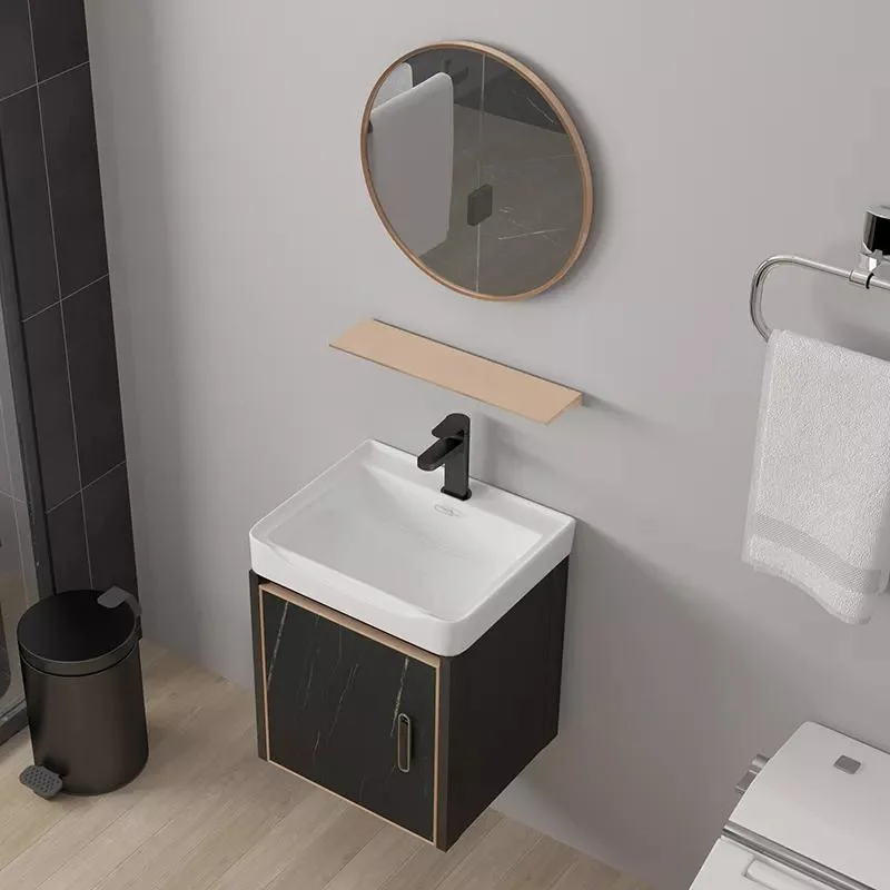 Waterdichte moderne spiegel wandmontage aluminium kast kleine ijdelheid set badkamer ijdelheden met wastafel