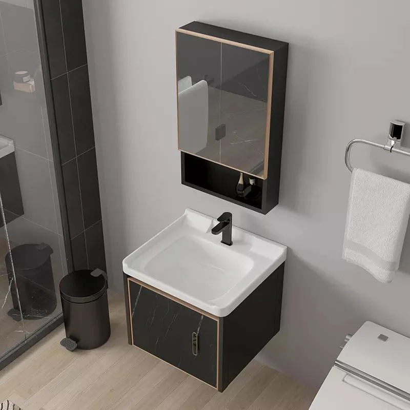 Waterdichte moderne spiegel wandmontage aluminium kast kleine ijdelheid set badkamer ijdelheden met wastafel