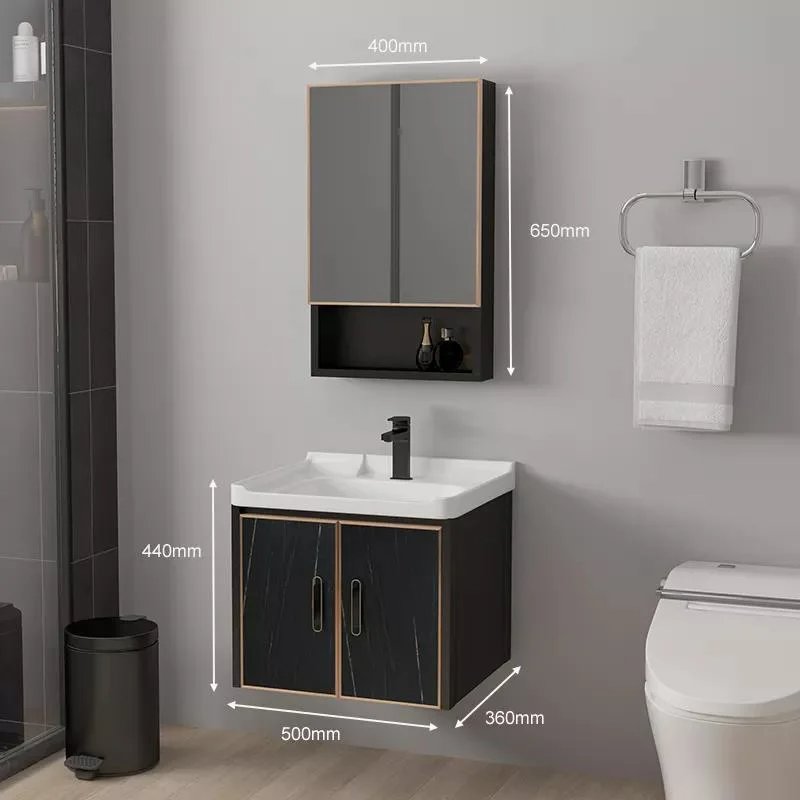 Waterdichte moderne spiegel wandmontage aluminium kast kleine ijdelheid set badkamer ijdelheden met wastafel