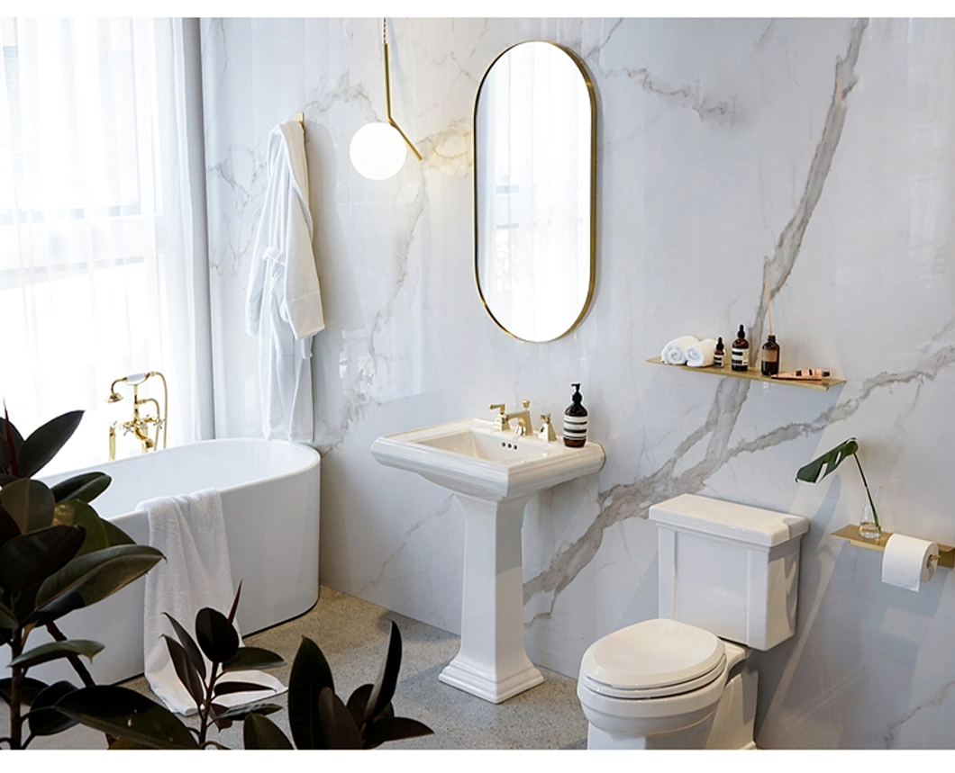 Aangepaste metalen enkelzijdige make-up glazen ovale badkamer wandmontage make-upspiegel