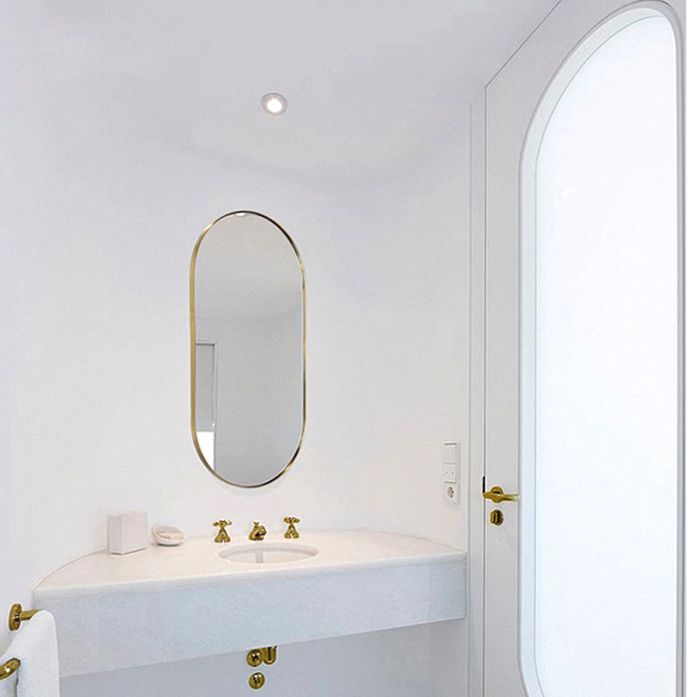 Aangepaste metalen enkelzijdige make-up glazen ovale badkamer wandmontage make-upspiegel