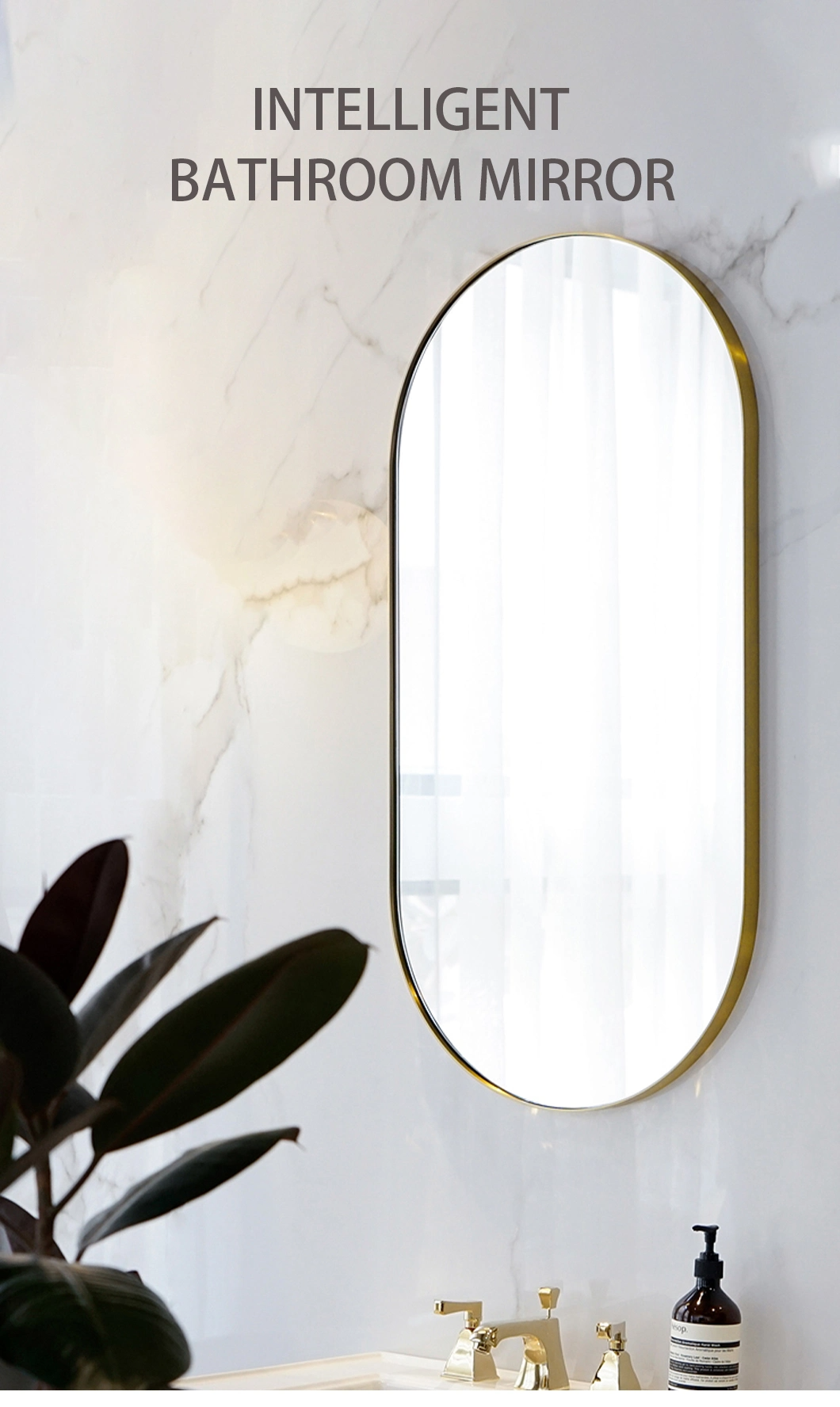 Mode wandmontage metalen make-up fancy badkamerspiegels volledige lengte spiegelglas spiegel