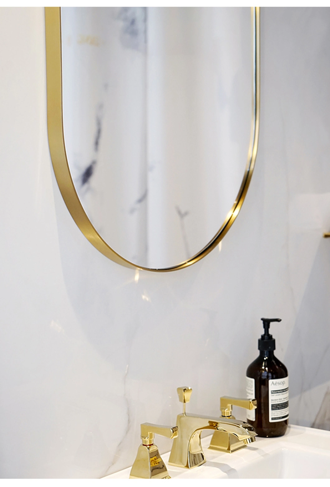 Mode wandmontage metalen make-up fancy badkamerspiegels volledige lengte spiegelglas spiegel