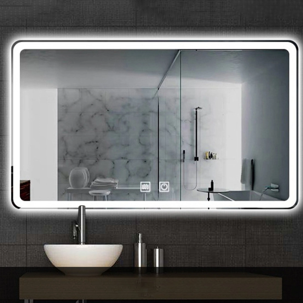 Fabriek Groothandel Aanraaksensor Thuis Wanddecoratie Salonmeubels Wandmontage Make-up LED Smart Home LED-badkamerspiegel met ontwaseming en Bluetooth-luidspreker