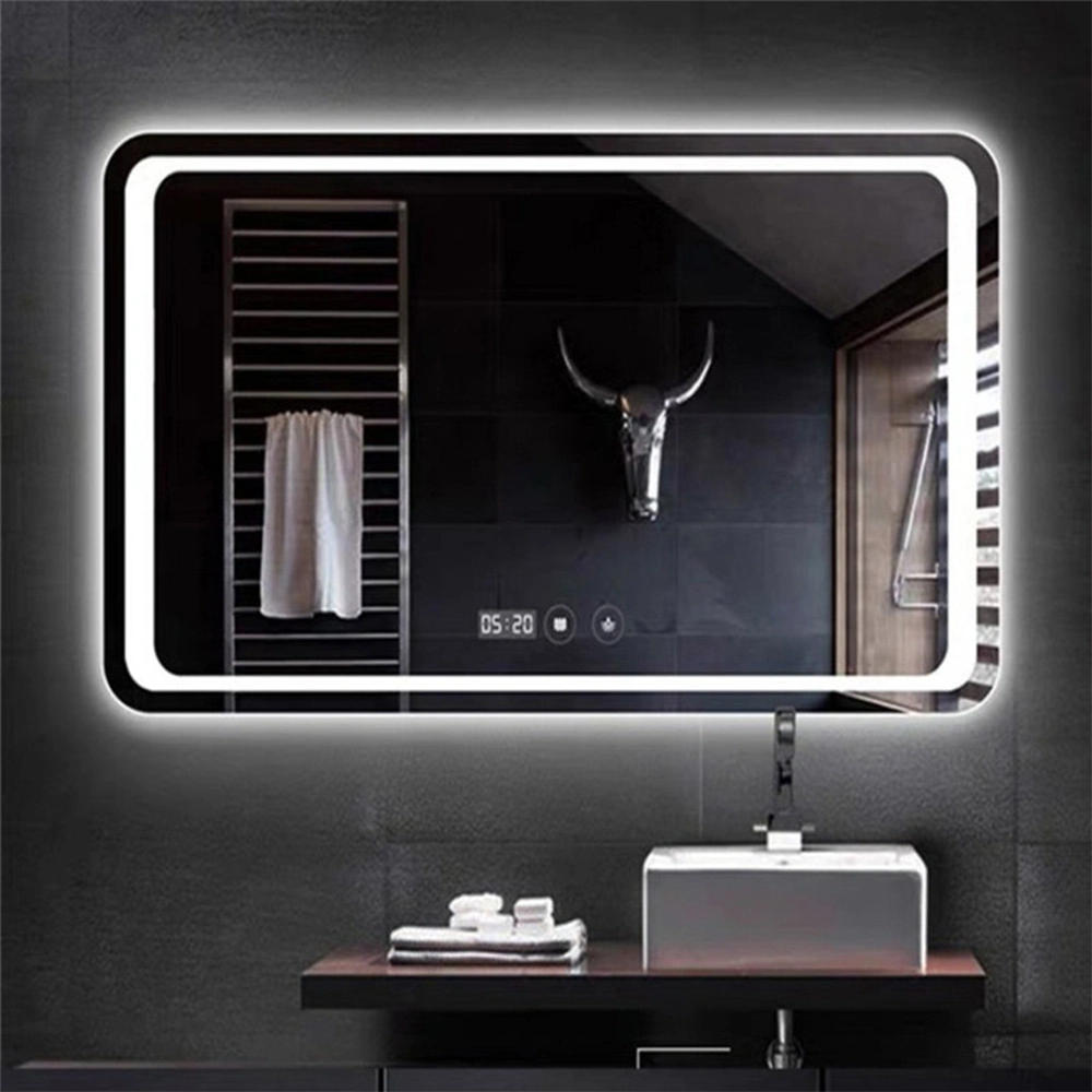 Fabriek Groothandel Aanraaksensor Thuis Wanddecoratie Salonmeubels Wandmontage Make-up LED Smart Home LED-badkamerspiegel met ontwaseming en Bluetooth-luidspreker
