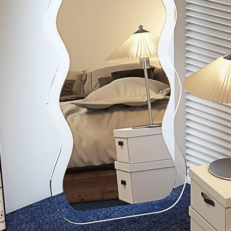 Nordic Household Wave Mirror Girl Fitting Mirror Ins Special-Shaped Acryl Full-Length Mirror