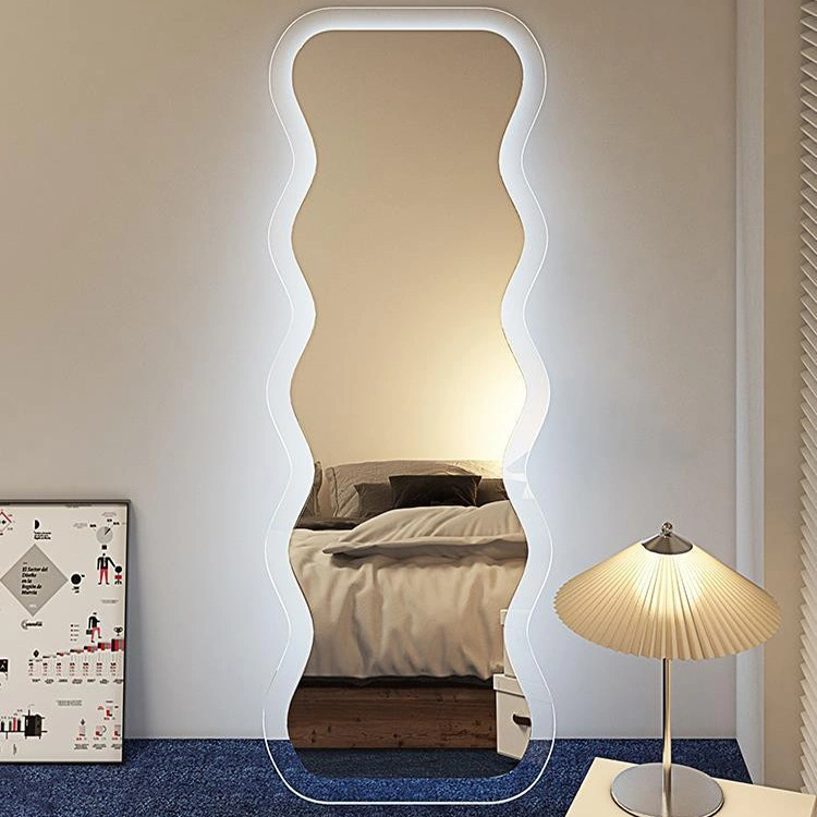Nordic Household Wave Mirror Girl Fitting Mirror Ins Special-Shaped Acryl Full-Length Mirror