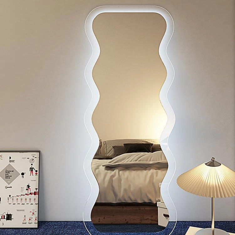 Nordic Household Wave Mirror Girl Fitting Mirror Ins Special-Shaped Acryl Full-Length Mirror
