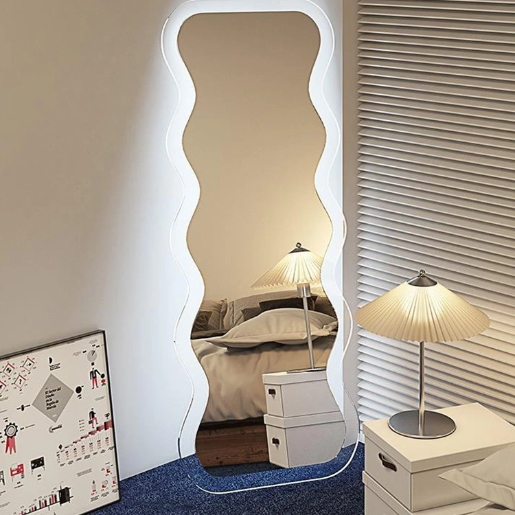 Nordic Household Wave Mirror Girl Fitting Mirror Ins Special-Shaped Acryl Full-Length Mirror