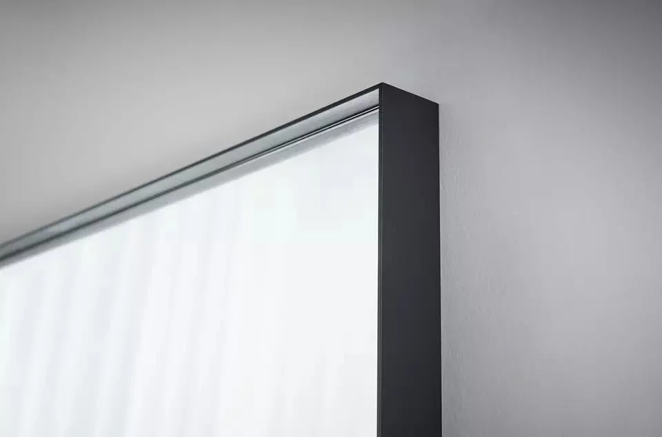 Rechthoekige aangepaste maat handwerk kunstwand glazen spiegel en spiegellijst
