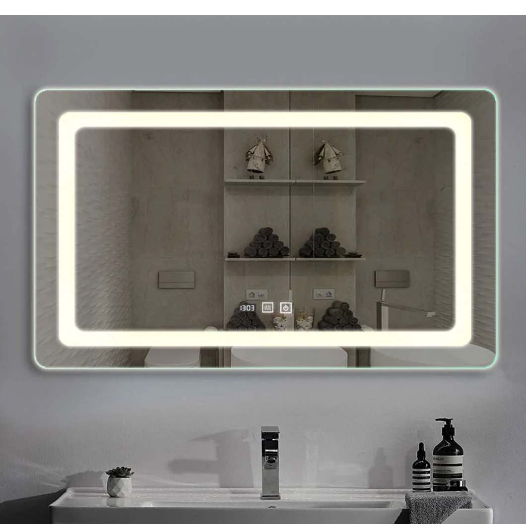 Wandgemonteerde LED Hotel Badkamer Spiegel Anti-condens Hotel Luxe Spiegel