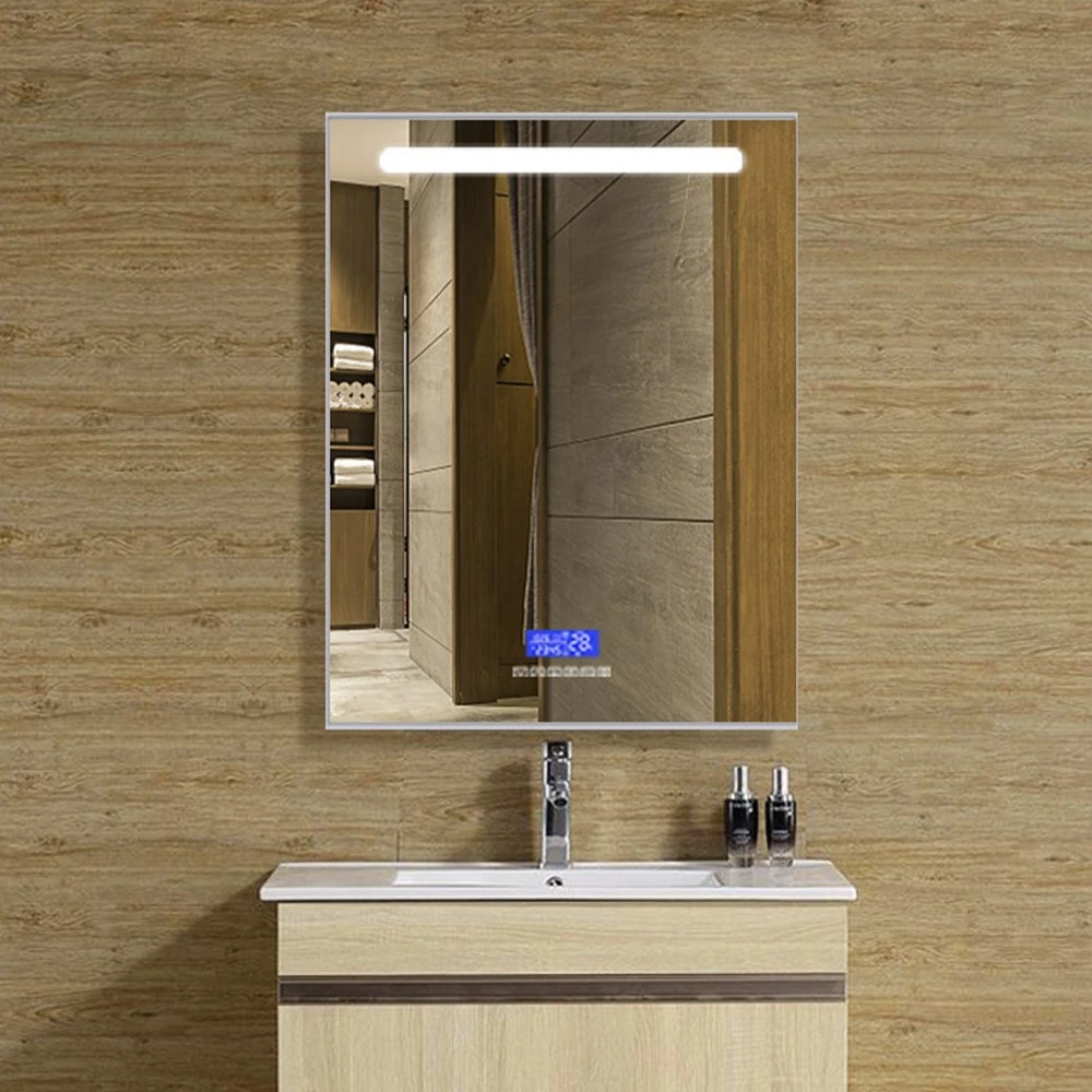 Anti-condens led-badkamer slimme spiegel met Bluetooth-luidspreker Tijd-temperatuurweergave