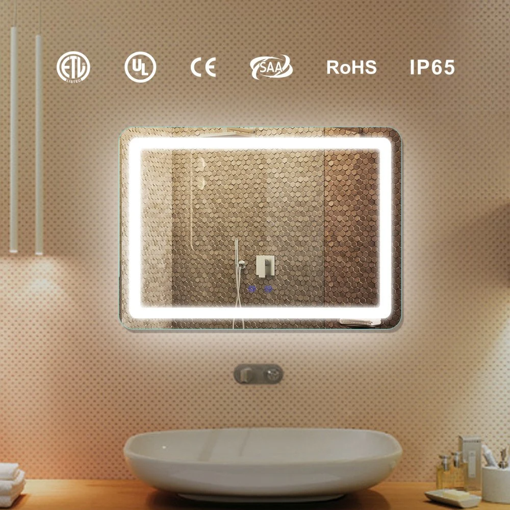 LED Defogger Verlichte Smart Bluetooth-badkamerspiegel met digitale klok