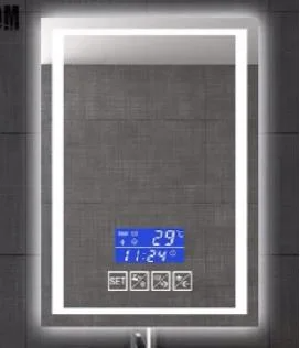 LED Defogger Verlichte Smart Bluetooth-badkamerspiegel met digitale klok