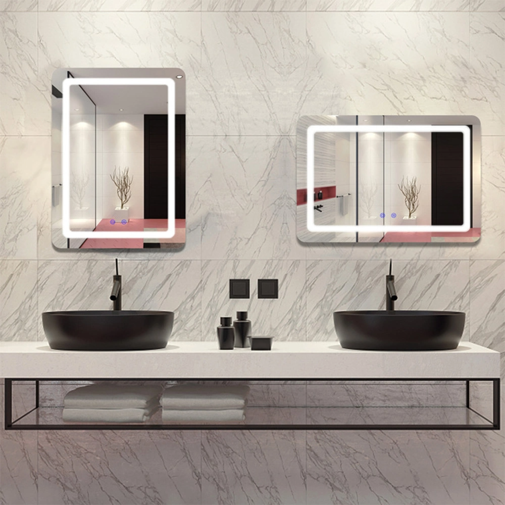 Groothandel badkamer Smart Backlit LED verlichte ijdelheid meubels decoratieve wandmontage glazen spiegel