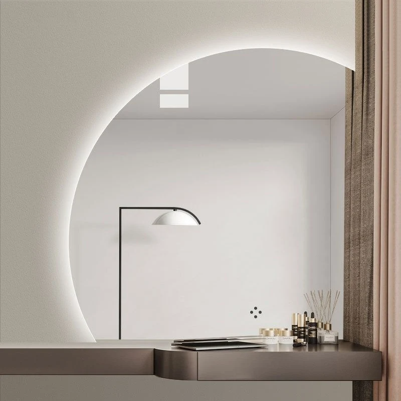 Nordic geborsteld gouden metalen frame decoratieve badkamer horizontale onregelmatige muur glazen spiegel