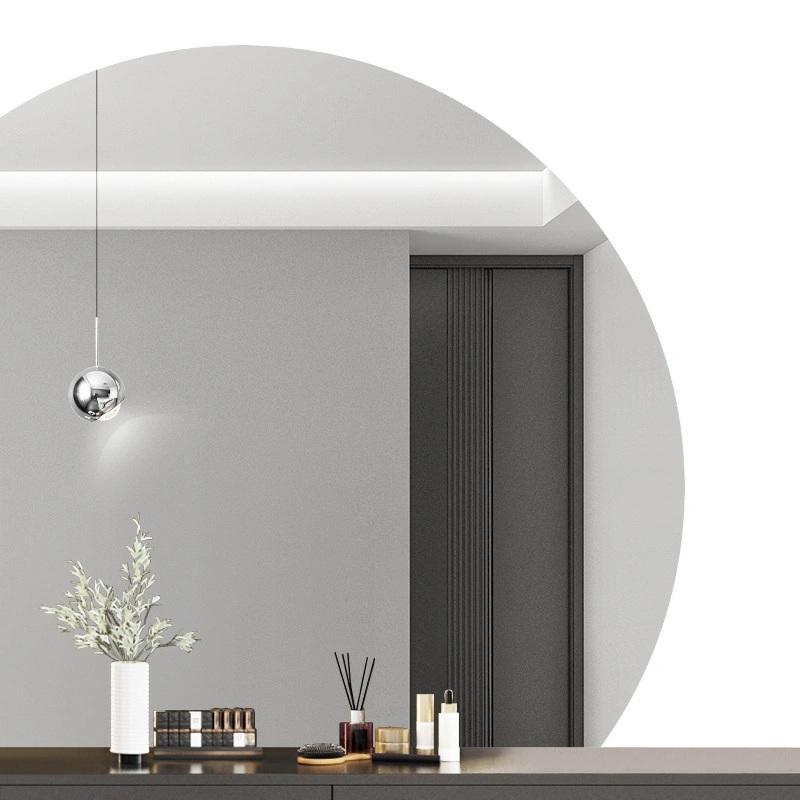 Nordic geborsteld gouden metalen frame decoratieve badkamer horizontale onregelmatige muur glazen spiegel
