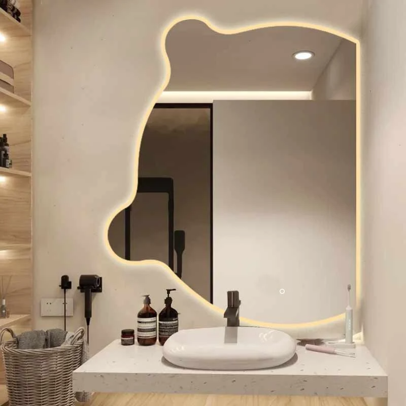 Beer Touchscreen Golfspiegel Toilet Slaapkamer Creatieve onregelmatige heterotypische make-up make-upspiegel