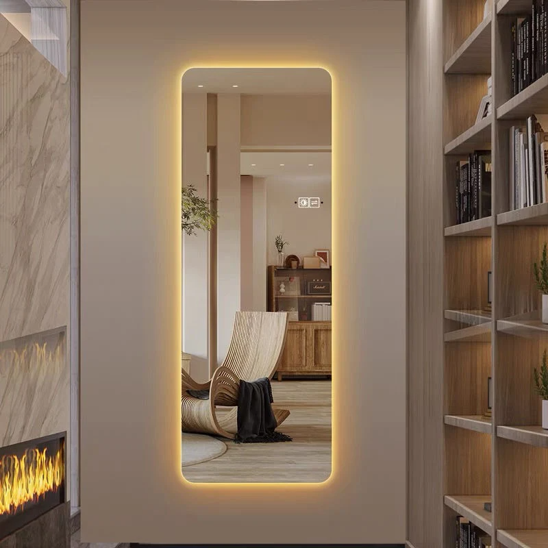 Goud en Zilver Kleur Massief Houten Tafel Enkelzijdige Schoonheidssalon Spiegels Station Salon Haarstylist Styling Spiegels