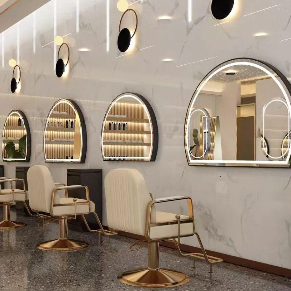 Kapsalon Spiegel Salon Ronde Kapperszaak Spiegel Tafel Kapsalon Speciale Europese Glazen Salon Meubels