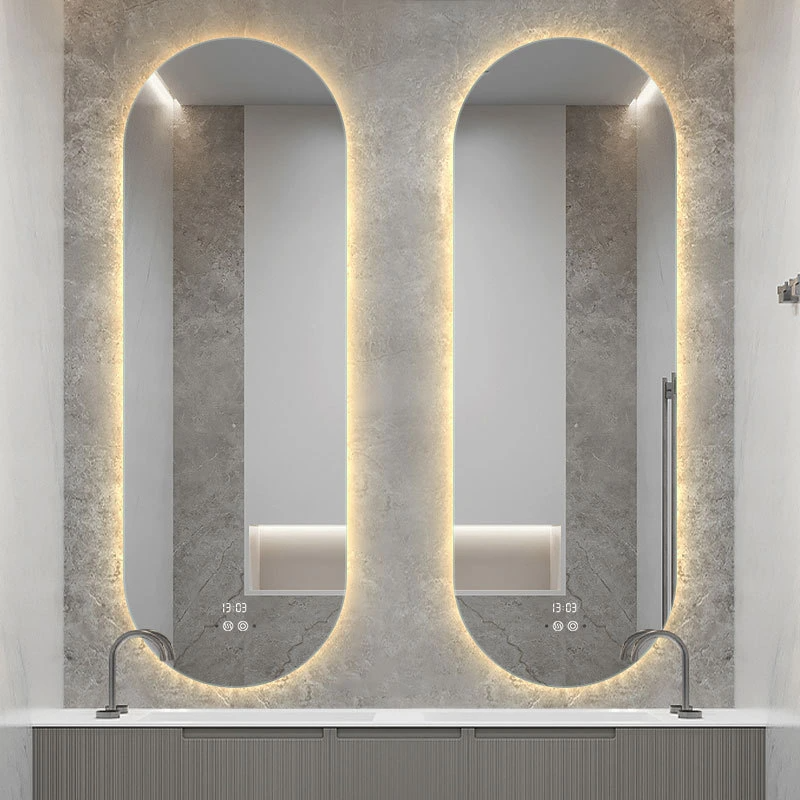 Intelligente badkamerspiegel Wandgemonteerde LED-badkamerspiegel met lichte anti-condens toiletspiegel