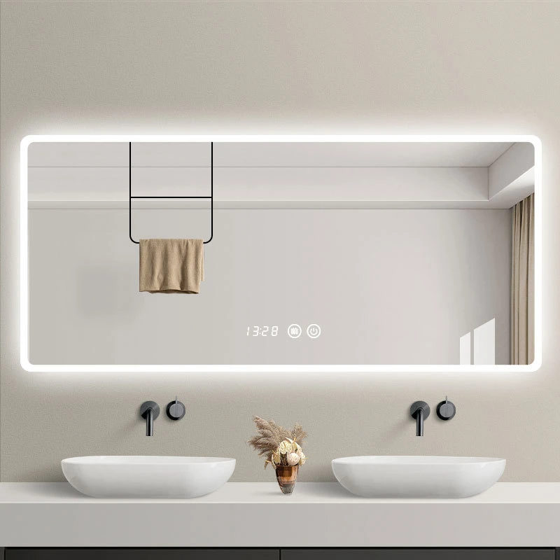 Intelligente badkamerspiegel Wandgemonteerde LED-badkamerspiegel met lichte anti-condens toiletspiegel