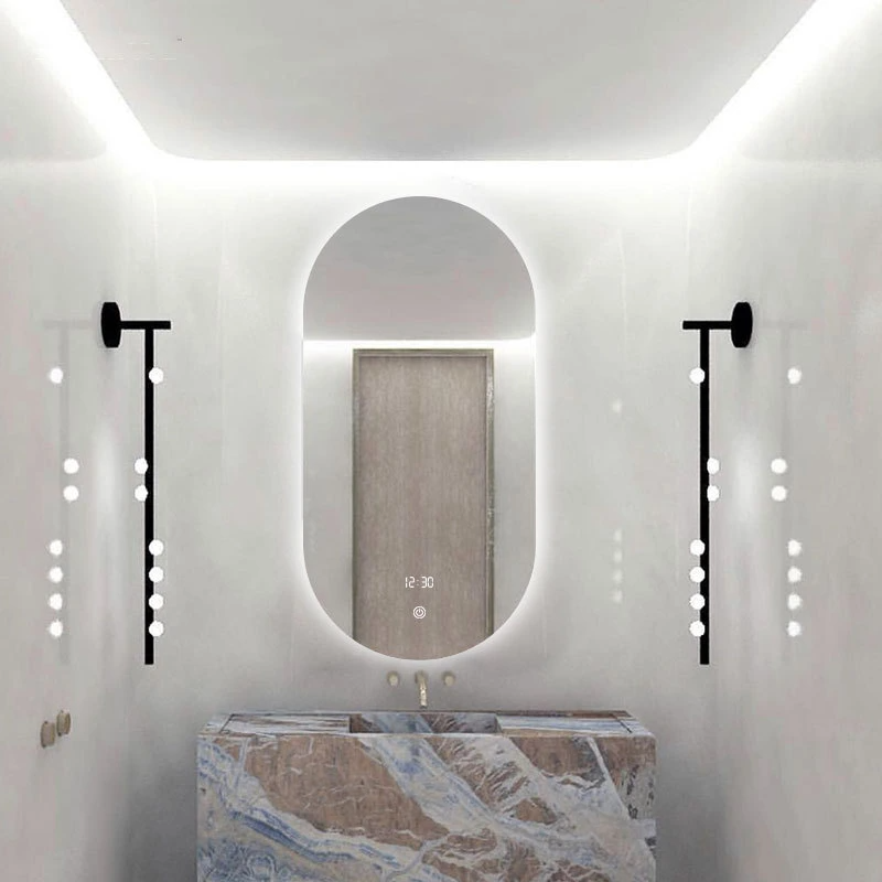 Intelligente badkamerspiegel Wandgemonteerde LED-badkamerspiegel met lichte anti-condens toiletspiegel