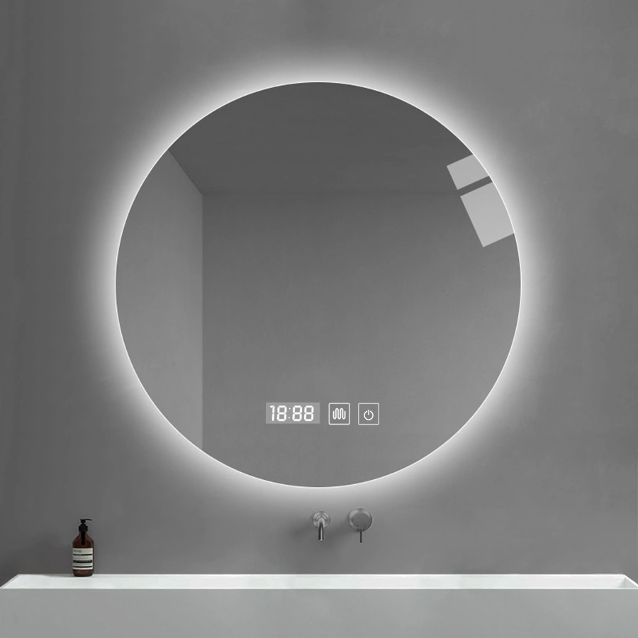 Modern huis Frameloze ronde verlichte LED-verlichte badkamerspiegel Decoratieve badwandspiegel