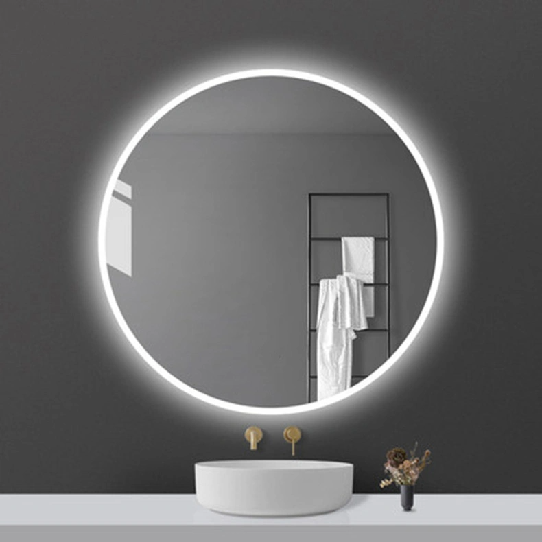 Modern huis Frameloze ronde verlichte LED-verlichte badkamerspiegel Decoratieve badwandspiegel