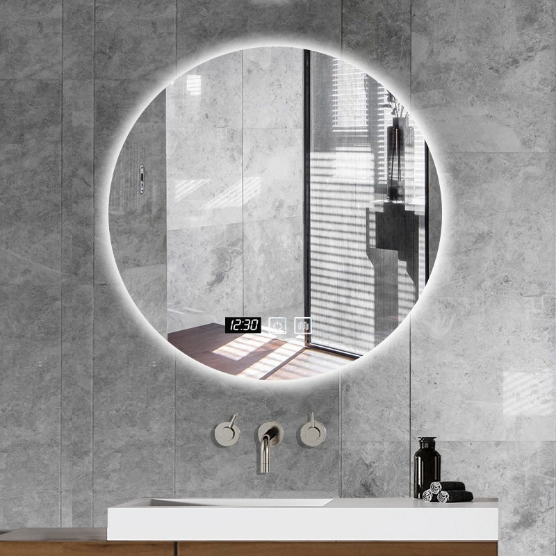 Modern huis Frameloze ronde verlichte LED-verlichte badkamerspiegel Decoratieve badwandspiegel