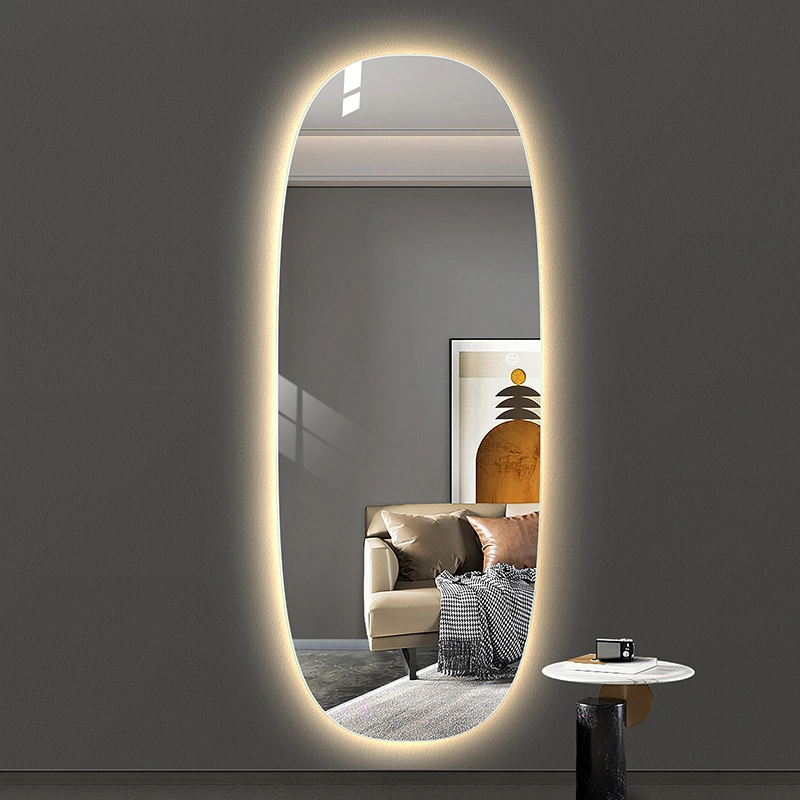Wandgemonteerde spiegel LED decoratieve kledingwinkel Paskamer Driedimensionale intelligente passpiegel