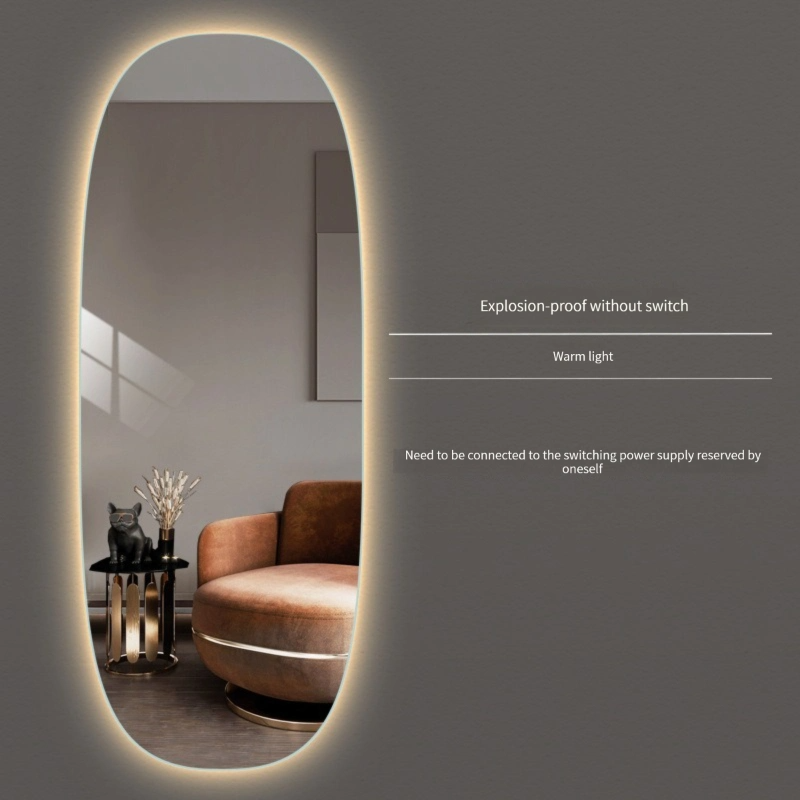 Wandgemonteerde spiegel LED decoratieve kledingwinkel Paskamer Driedimensionale intelligente passpiegel