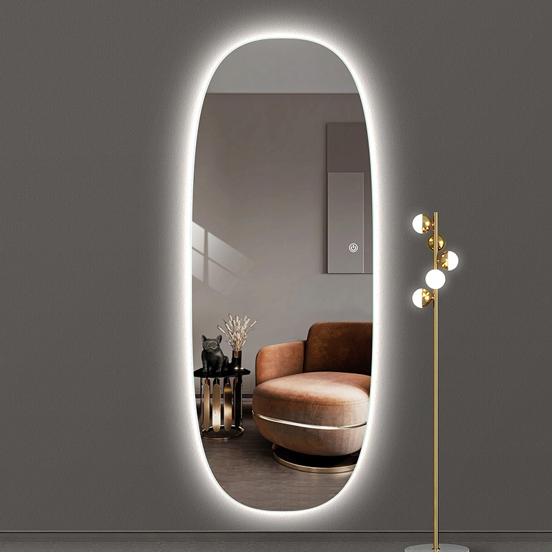Wandgemonteerde spiegel LED decoratieve kledingwinkel Paskamer Driedimensionale intelligente passpiegel
