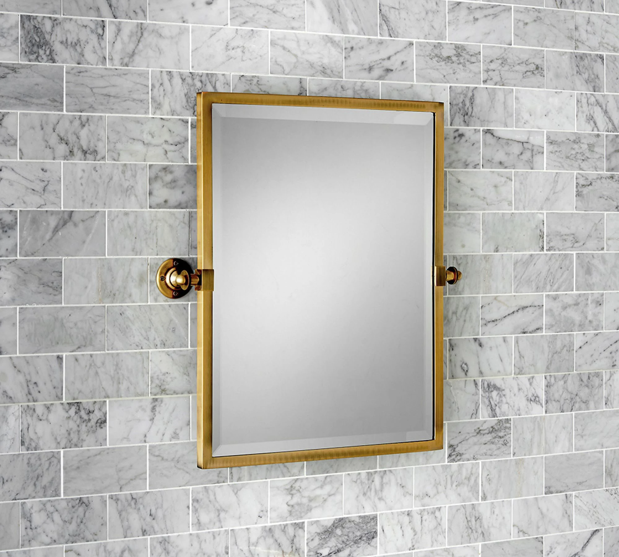 Klassieke afgeronde rechthoek grote zwarte metalen ingelijste badkamer make-up spiegel voor muur