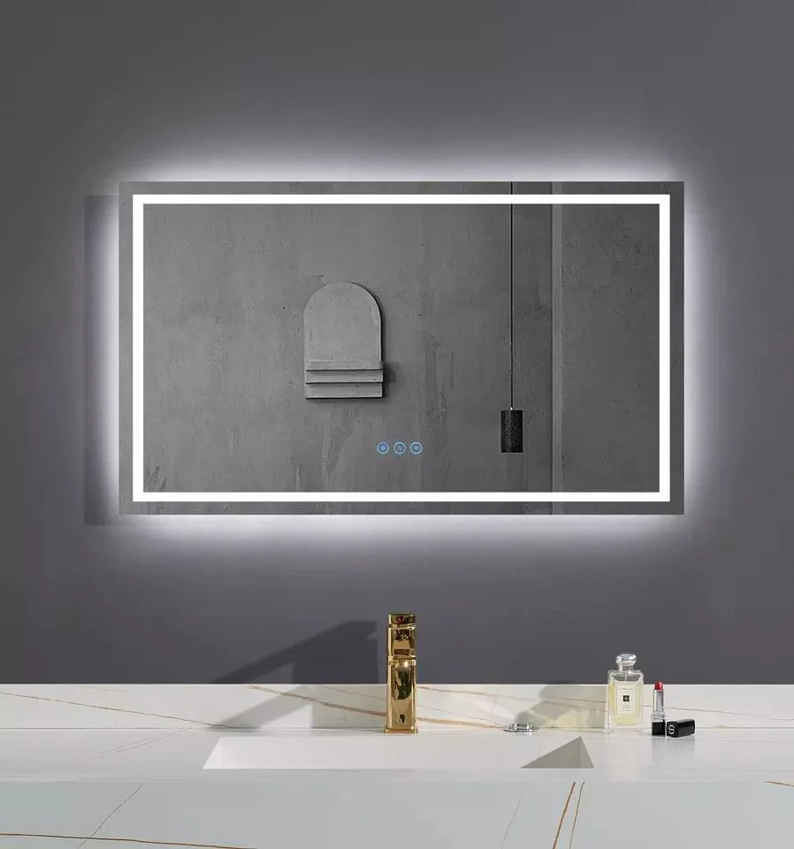 Modern Design Hotel Waterdichte Elektrische Slimme Fancy Wandspiegel Eersteklas ijdelheid Badkamerspiegel met LED-verlichting